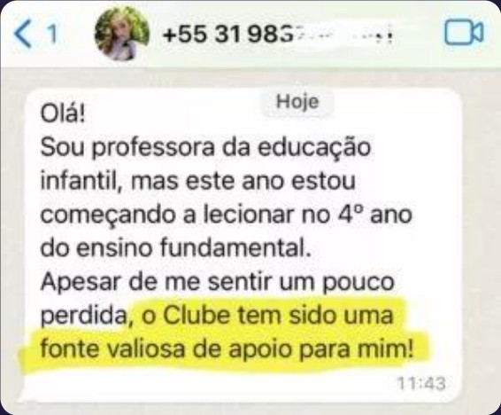 Depoimento de professora do Clube